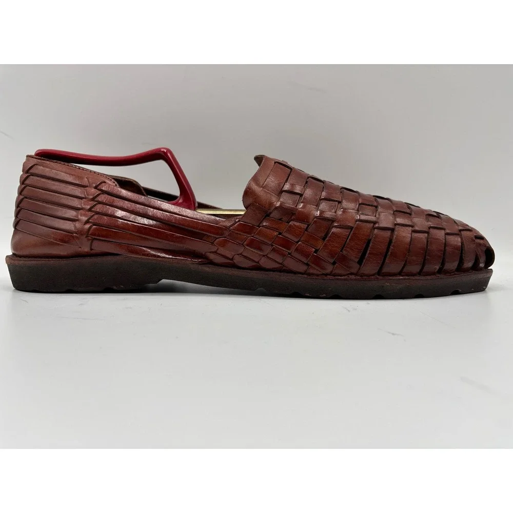 Nordstrom Handwoven Men's Brown Leather Huarache Woven Sandals Shoes Size 13